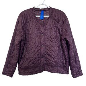 Kit and Ace Keep Pedalling Reflective Reversible Quilted Bomber Jacket Purple XL